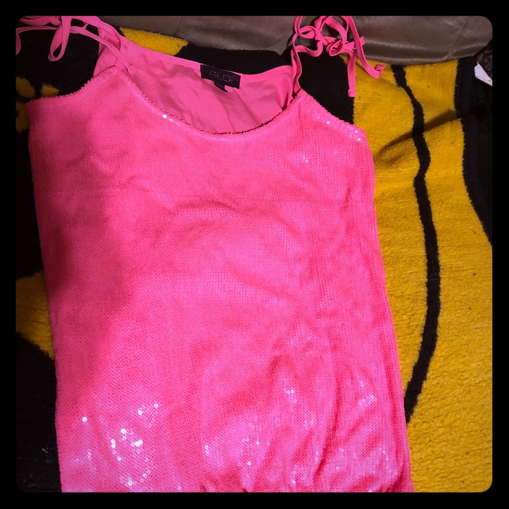 Super glittery tie tank top